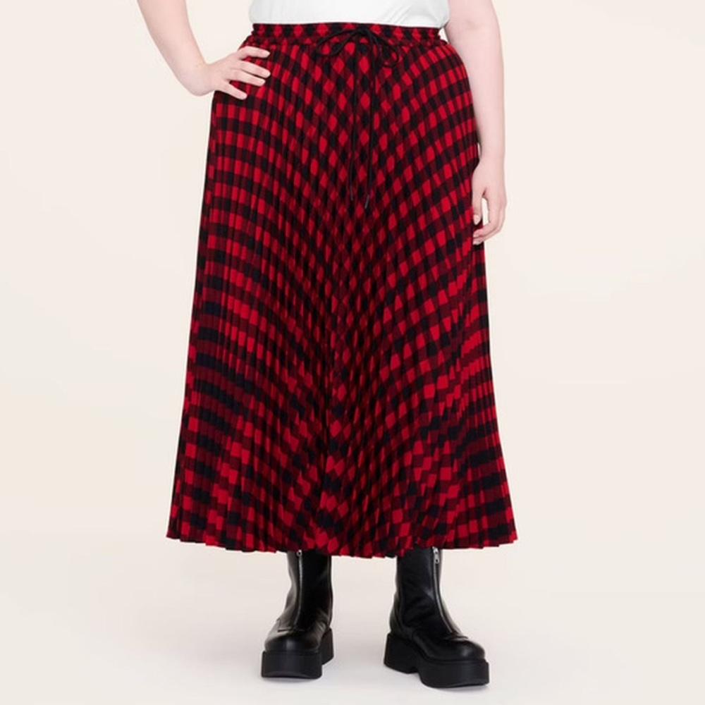 Woolrich x Target Women's Size XXL Buffalo Check Midi A-Line Pleated Skirt